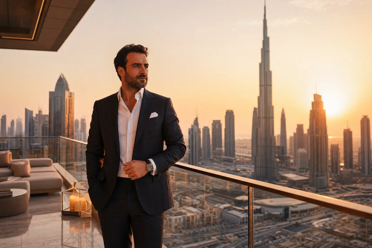 Skyline di Dubai con investitori immobiliari italiani