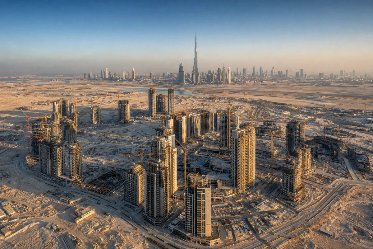 Emaar megaprogetto Dubai 2026 - cantiere aereo