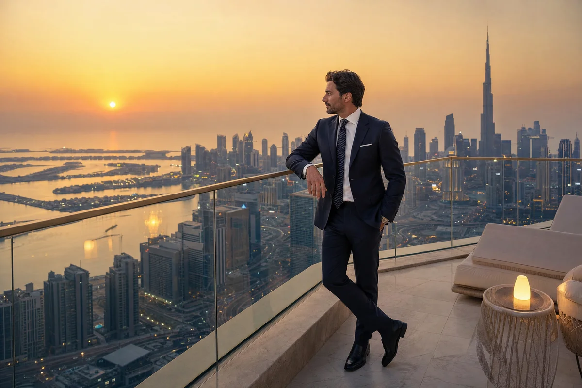Investitore italiano a Dubai - terrazza con vista skyline