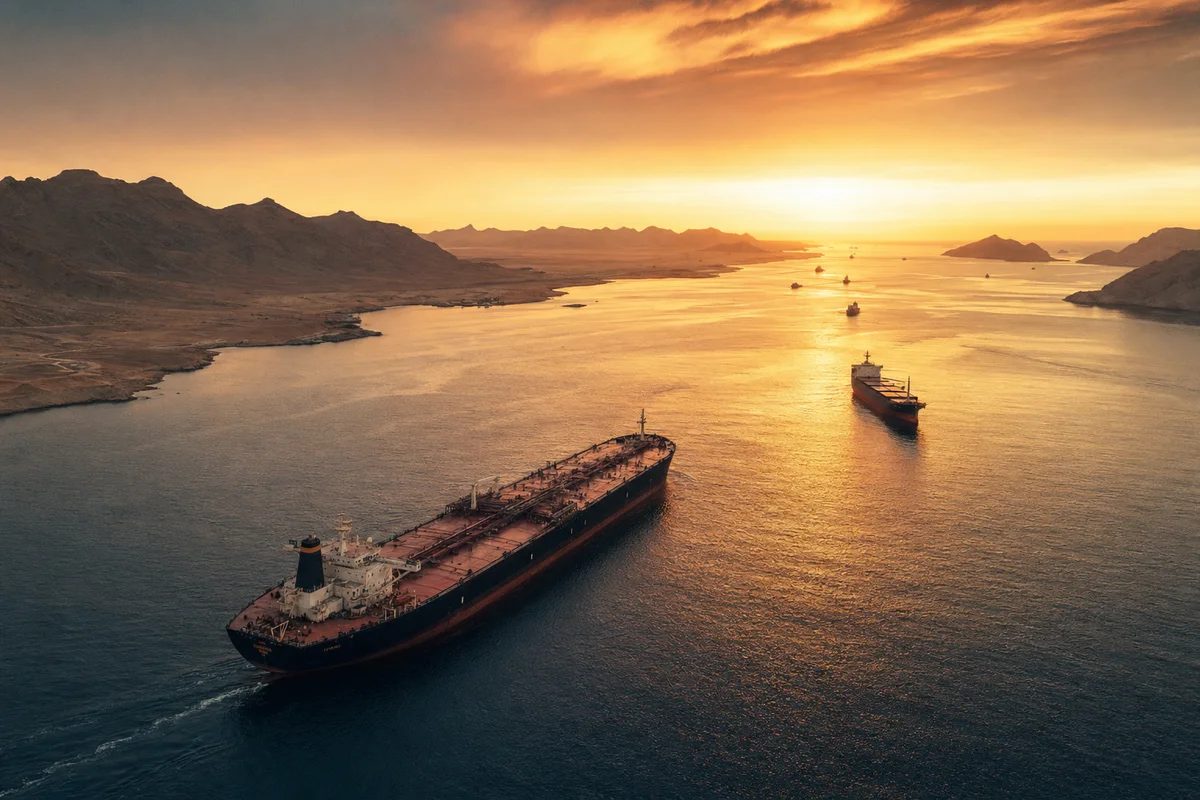 Oil tankers in the Strait of Hormuz