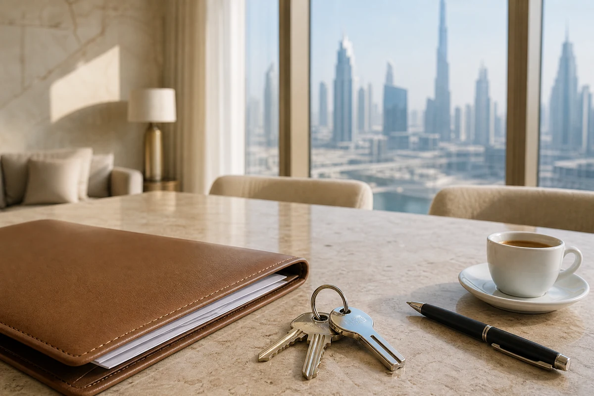 Keys and documents for a considered property choice in Dubai