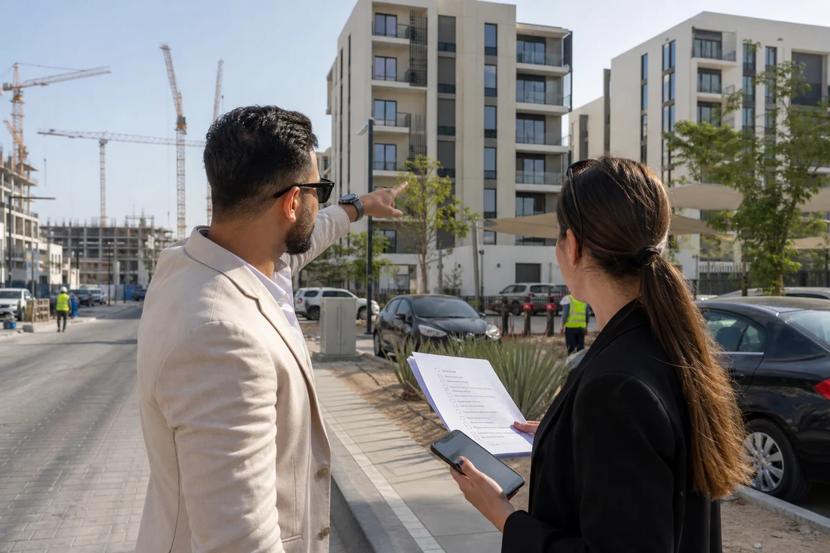 Verifica sul campo di una comunità residenziale a Dubai prima dell’acquisto