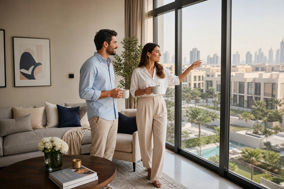 Professionals evaluating a home in Dubai