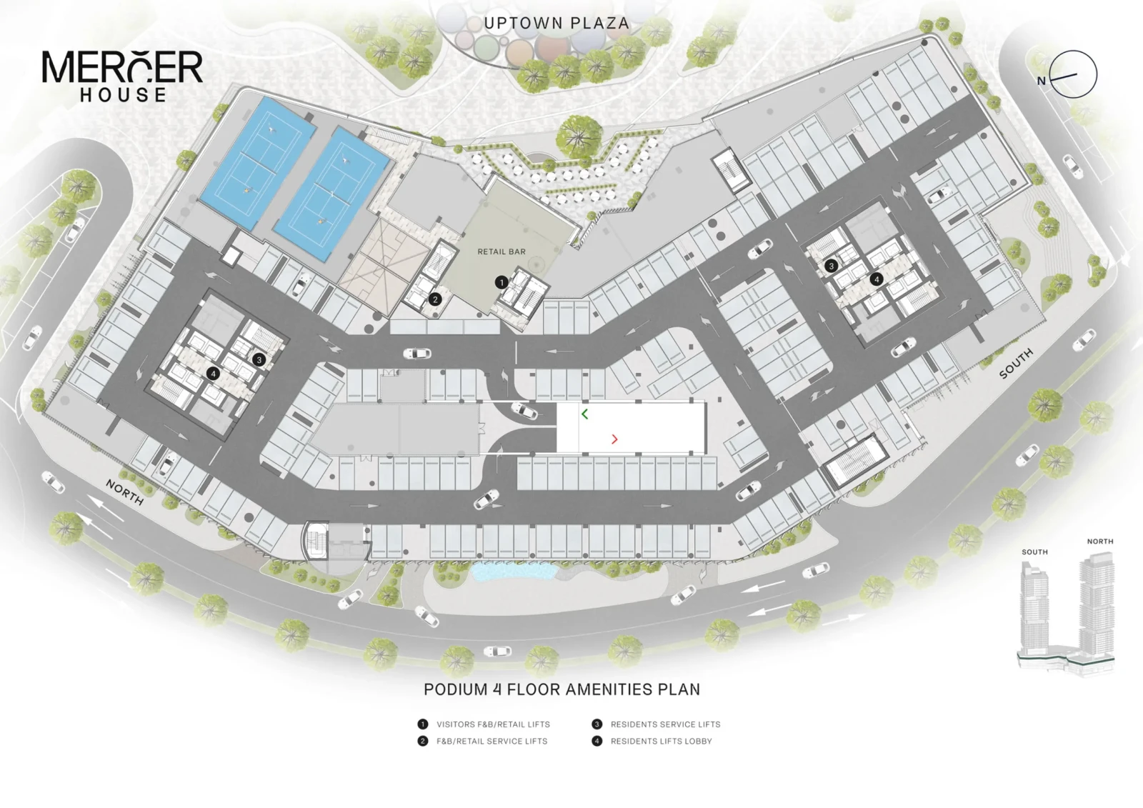 mercer house amenities plan north tower 1 11