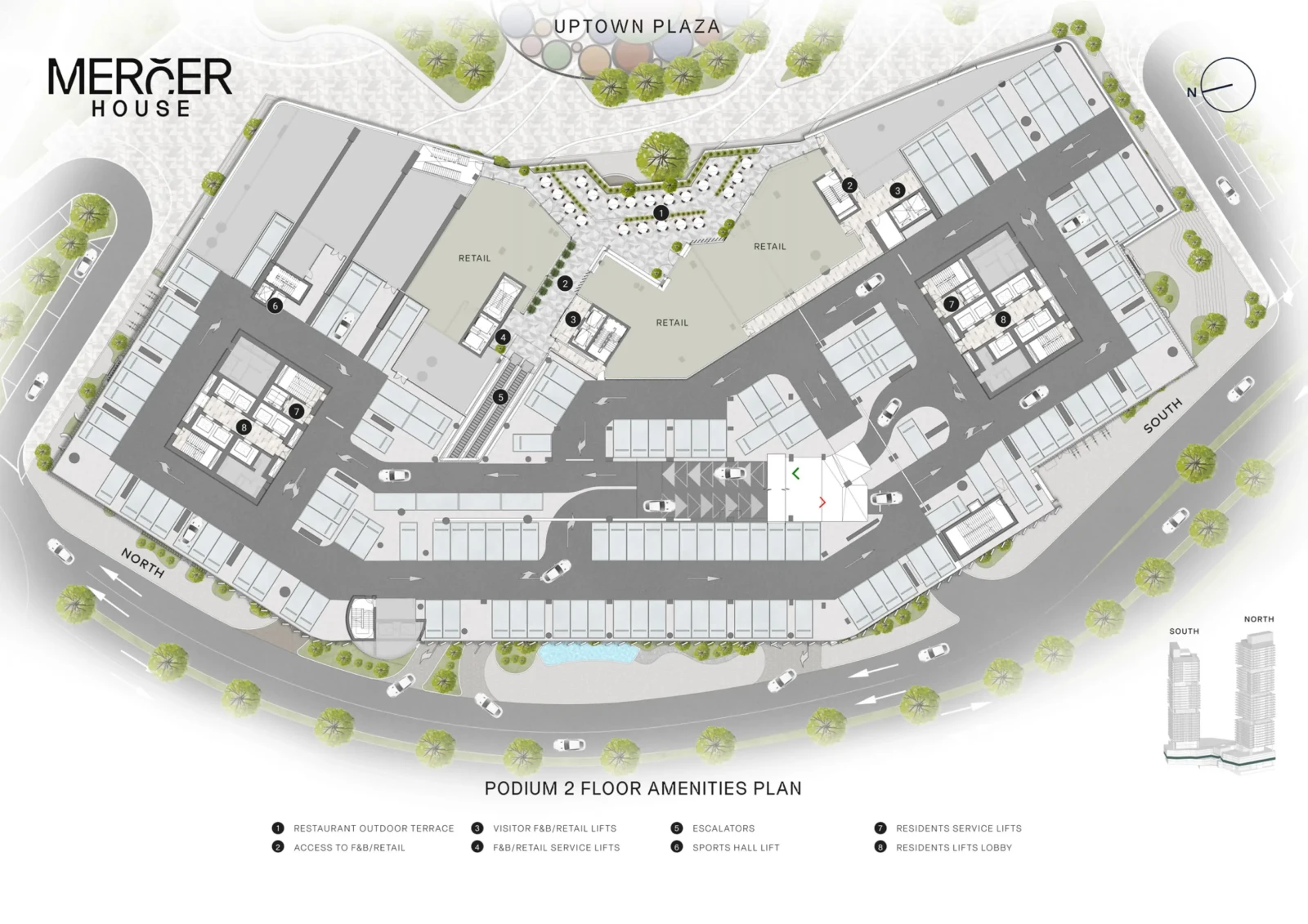mercer house amenities plan north tower 1 2