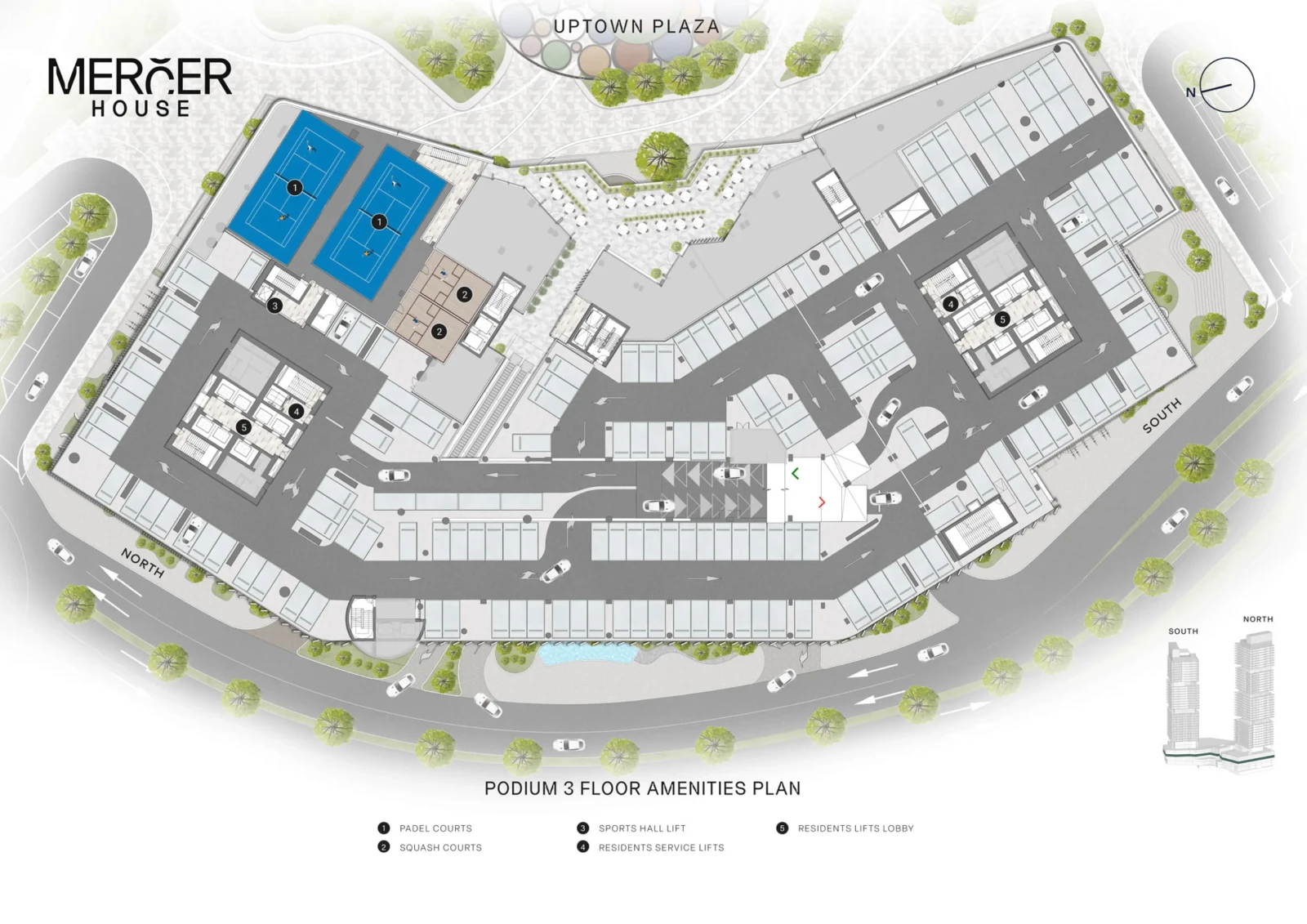 mercer house amenities plan north tower 1 3