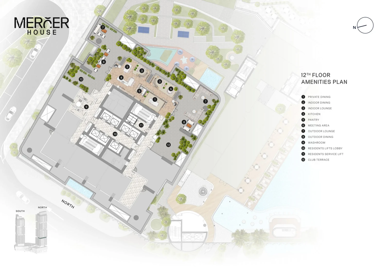 mercer house amenities plan north tower 1 6