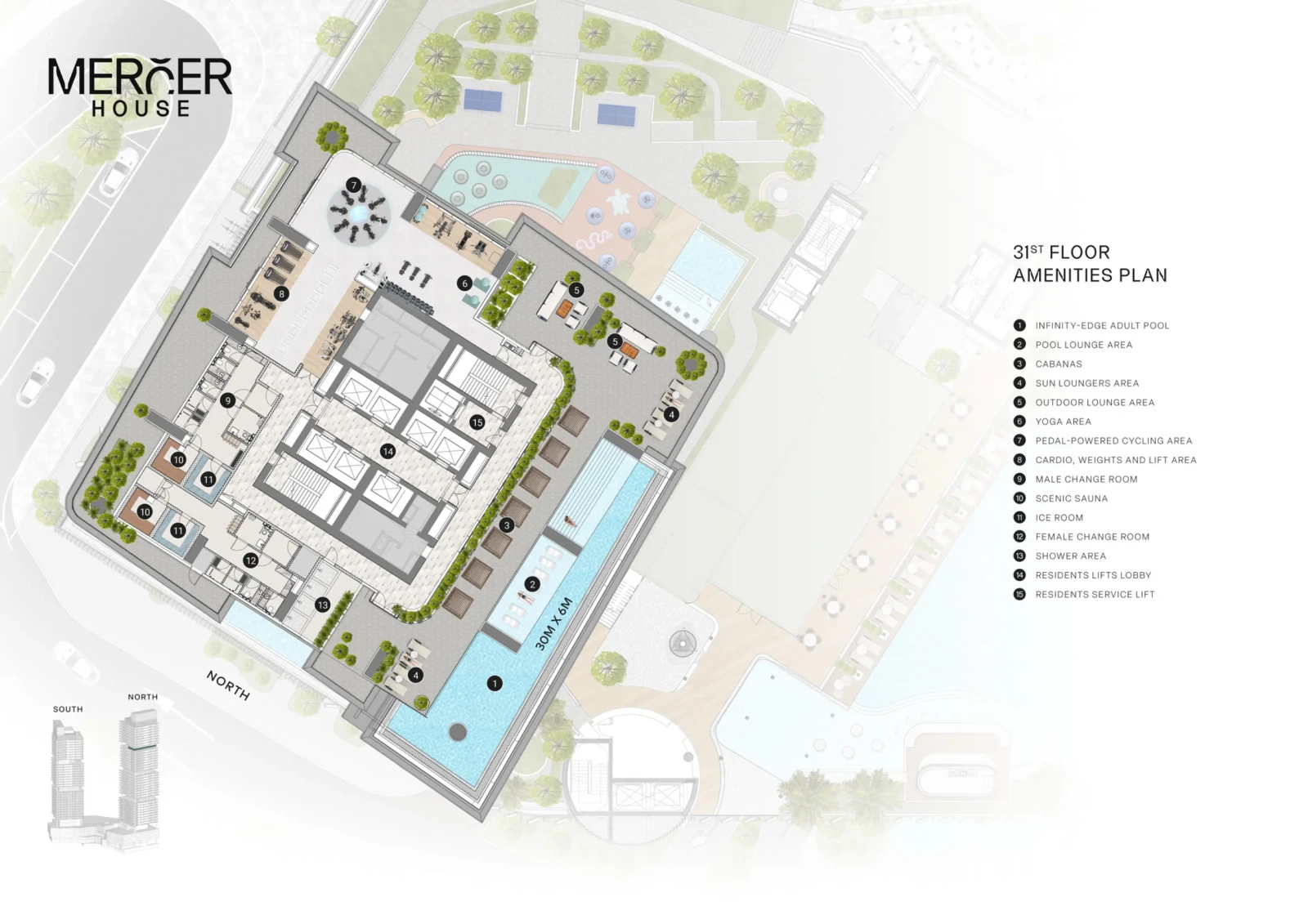 mercer house amenities plan north tower 1 7