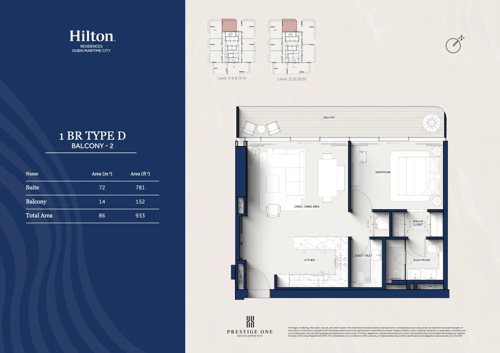 Unit Plan   Hilton Residences Dubai Maritime City 13