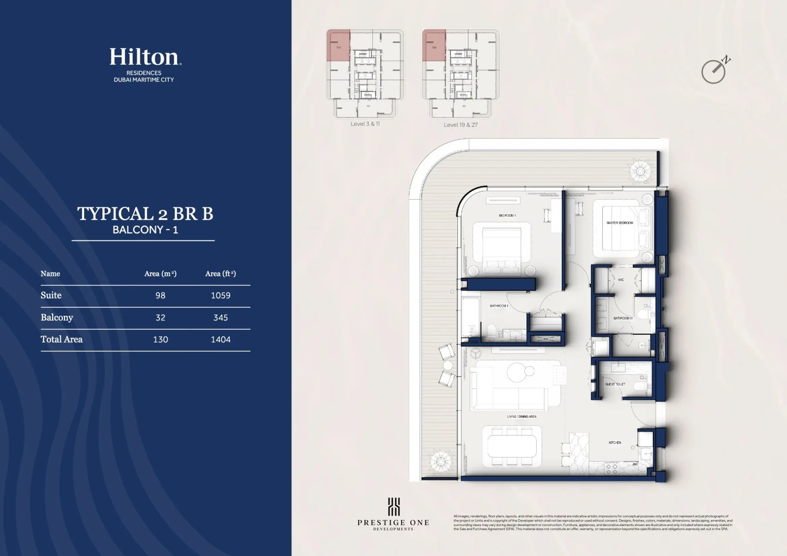 Unit Plan   Hilton Residences Dubai Maritime City 20