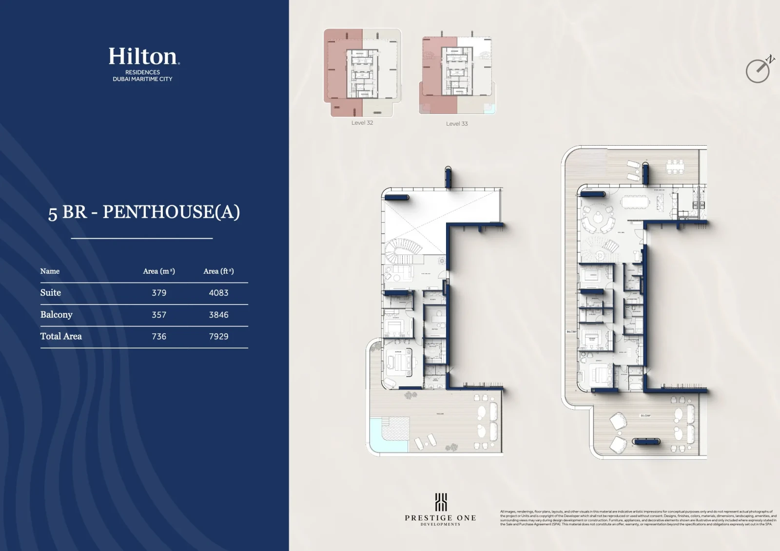 Unit Plan   Hilton Residences Dubai Maritime City 41