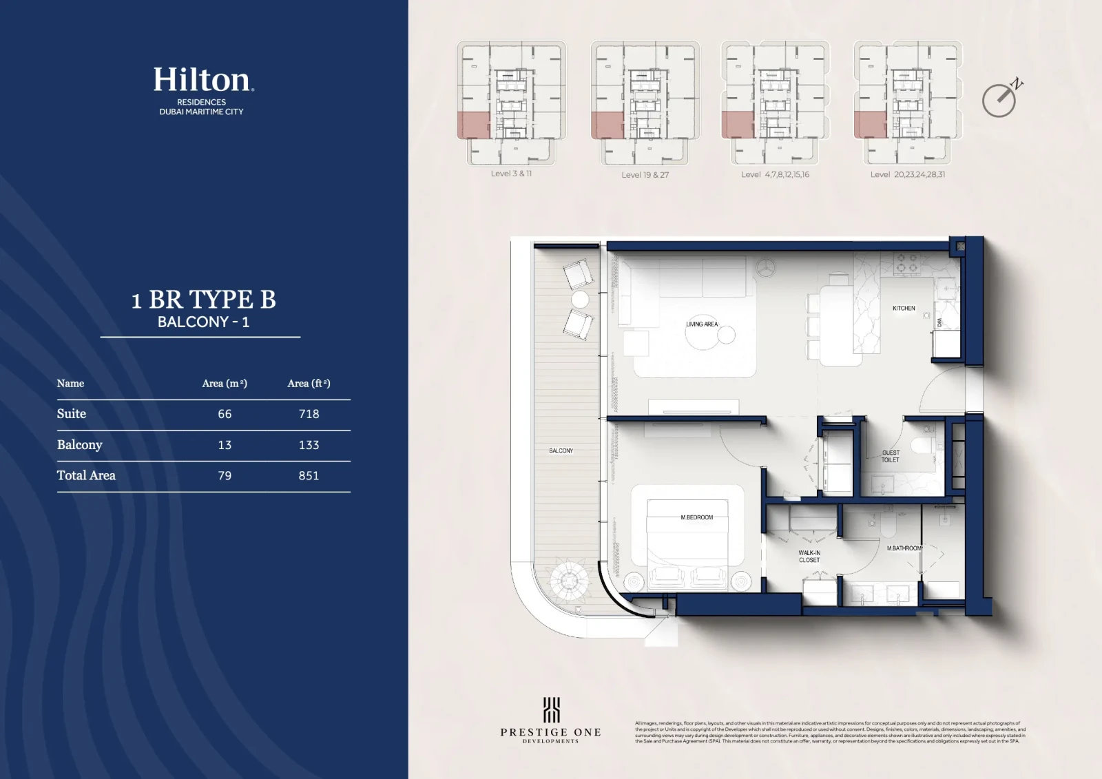 Unit Plan   Hilton Residences Dubai Maritime City 8